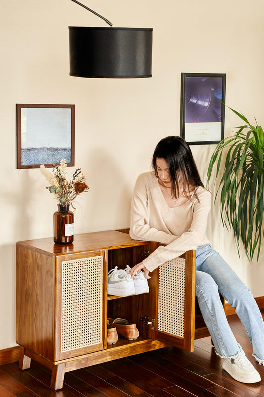 Teak Shoe Cabinet - GENKI